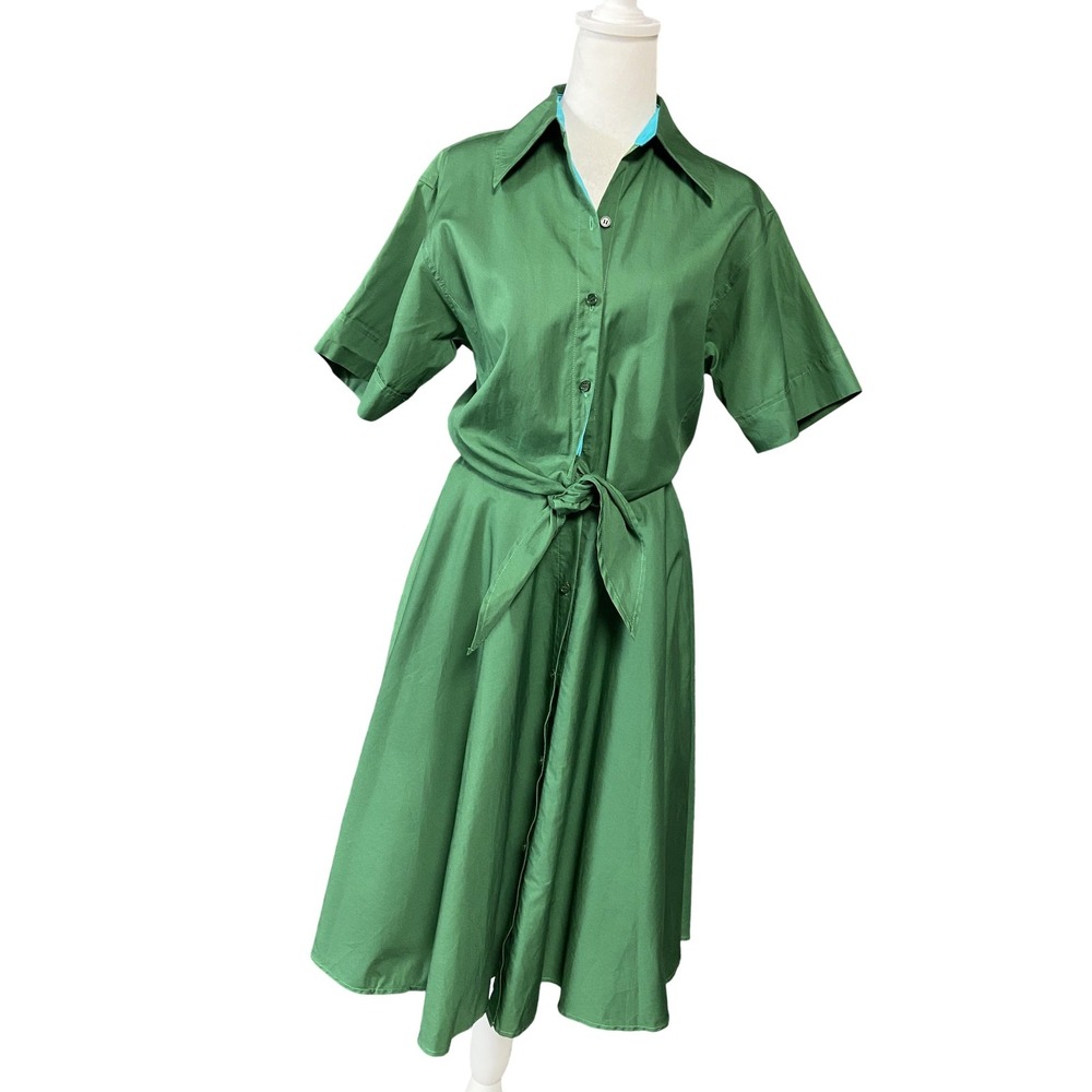 Diane Von Furstenberg Dress Womens Medium Shirt Dress‎ Fit Flare Belted Sample
